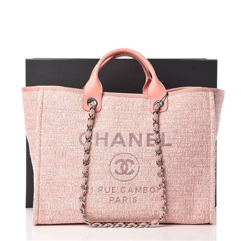 chanel tote canvas pink